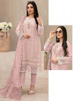 Faux Georgette Pink Eid Wear Embroidery Work Pakistani Suit